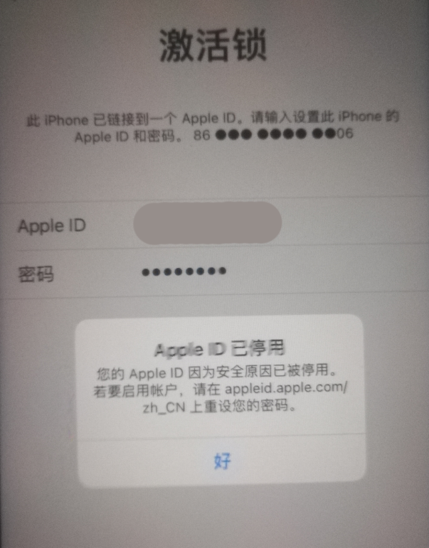 海盐苹果手机维修分享iPhone 12 出现提示“Apple ID 已停用”怎么办 